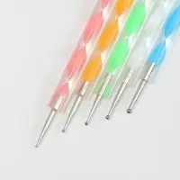 Дотсы двусторонние для дизайна ногтей, 5 шт., 13 см, d = 0,5/1/1,5/2/3 мм, разноцветные