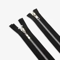 Молния металлическая, №5, 2 замка, разъёмная, замки автомат, 100 см, чёрная