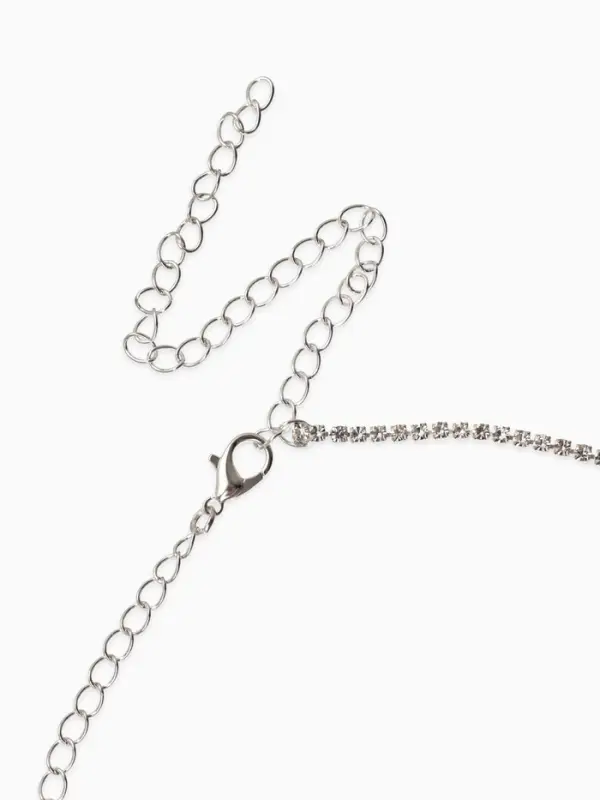 Набор 2 предмета: серьги, колье &laquo;Листопад&raquo;, ромб, чёрно-белый в серебре, 45 см