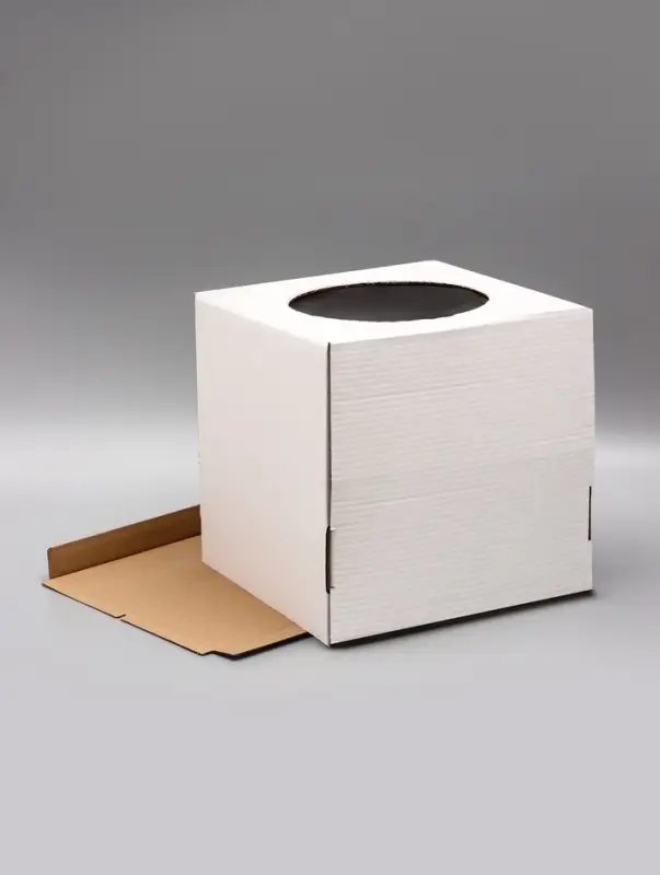 Коробка под торт с окном, белая, 30&times;30&times;30 см