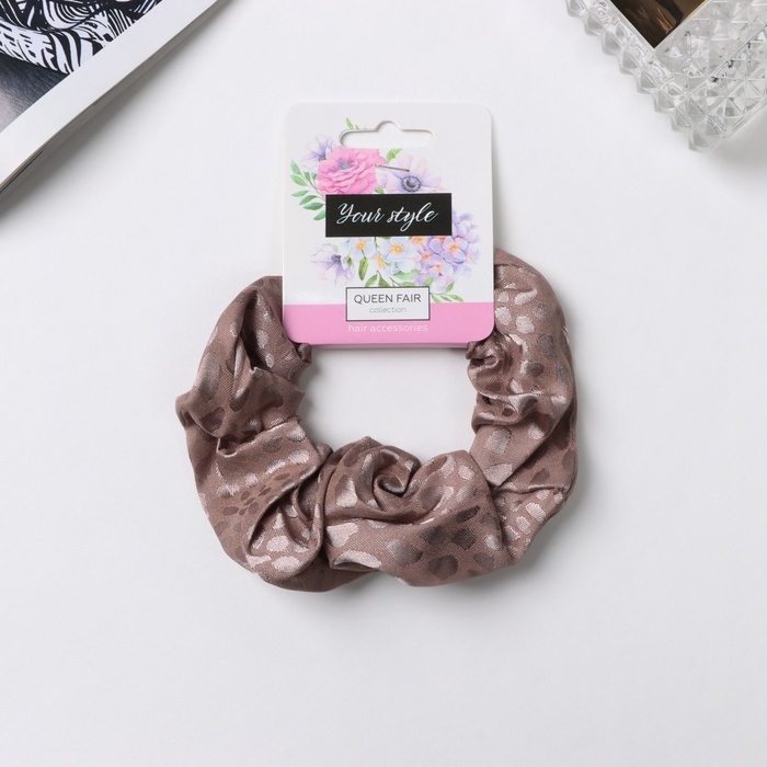 Резинка для волос Резинка для волос "Орбита" орнамент пятна, 10 см, коричневый