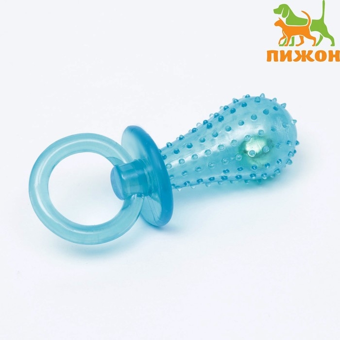 Игрушка жевательная Игрушка жевательная "Соска" прозрачная, PP, 9,5 см, синяя