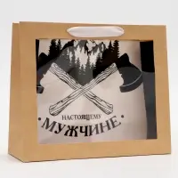Пакет с PVC окном, &laquo;Настоящему мужчине&raquo;, 31&times;11&times;26 см