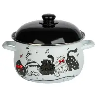 VETTA Хвостатые друзья Кастрюля эмалированная, 24см, 5,0л, индукция