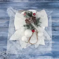 Ёлочное украшение &laquo;Зимнее волшебство. Бант&raquo;, 16&times;18.5 см, белое