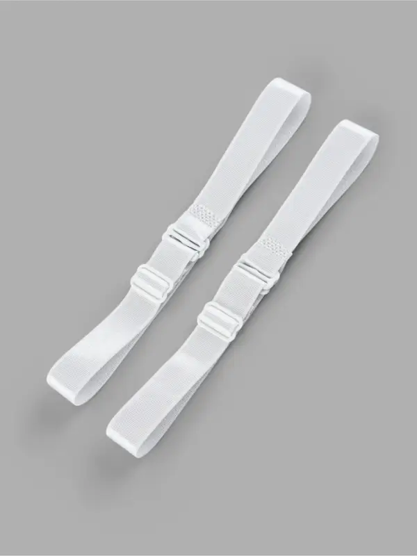 Лямки для бюстгальтера, текстильные, 1.5 см, 37 см, пара, белые Лямки для бюстгальтера, текстильные, 1.5 см, 37 см, пара, белые