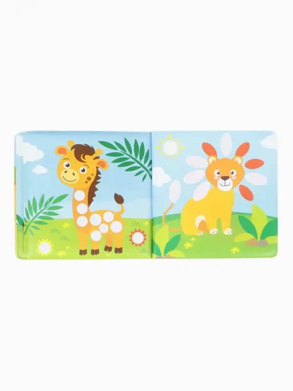 Книжка - игрушка для ванны Крошка Я &laquo;Рисуем пальчиками: зоопарк&raquo;, водная раскраска