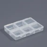 Органайзер для хранения мелочей, 6 ячеек, 8&times;6&times;1.5 см, прозрачный