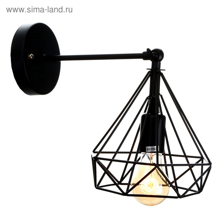 Бра Бра "Блум" 1х40Вт E27 черный 25x20x25 см.