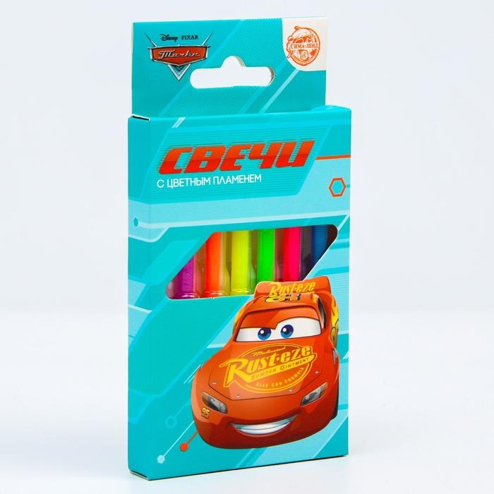 Набор свечей в торт 6 штук, с цветным пламенем, Тачки Набор свечей в торт 6 штук, с цветным пламенем, Тачки