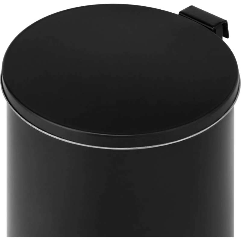 Ведро мусорное стальное 7л круглое черн с педалью и крышкой 200х230мм