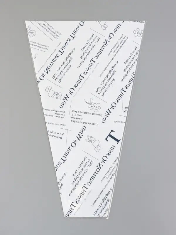 Пакет цветочный Конус, белый, 28&times;9&times;44 см&plusmn;1 см