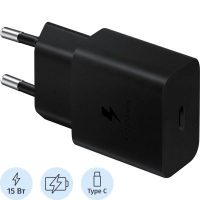 Зарядное устройство сетевое SAMSUNG EP-T1510XBEGRU (USB-C, 15Вт, чер)
