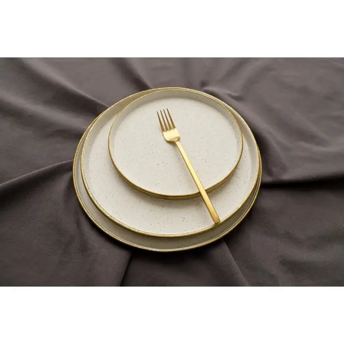 Блюдо фарфоровое сервировочное с бортиком Magistro Poursephona, d=20 см, бежевый