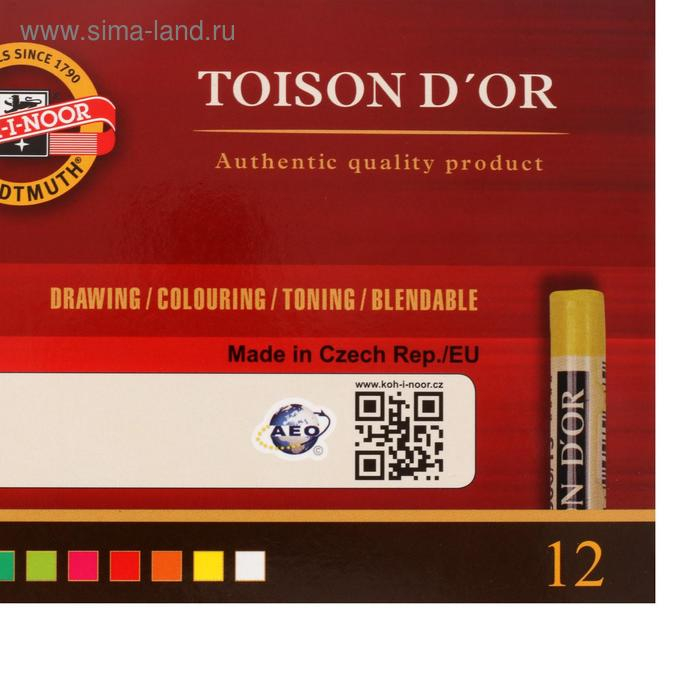 Пастель сухая 12 цветов, Soft Koh-I-Noor 8512 TOISON D`OR, картонная упаковка Пастель сухая 12 цветов, Soft Koh-I-Noor 8512 TOISON D`OR, картонная упаковка