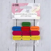 Набор нашивок из дерева Hand made, 2.4×1.2 см, 10 шт., МИКС
