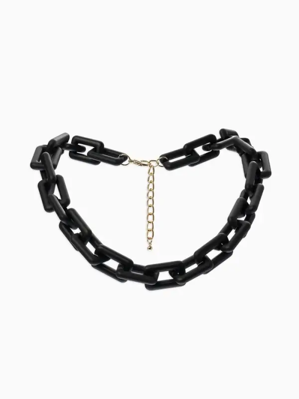 Колье &laquo;Цепь&raquo;, прямые углы, чёрное, 48 см