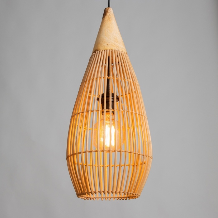 Светильник потолочный из ротанга Светильник потолочный из ротанга "Джони" 1х120Вт, Е27, 22х22х60 см