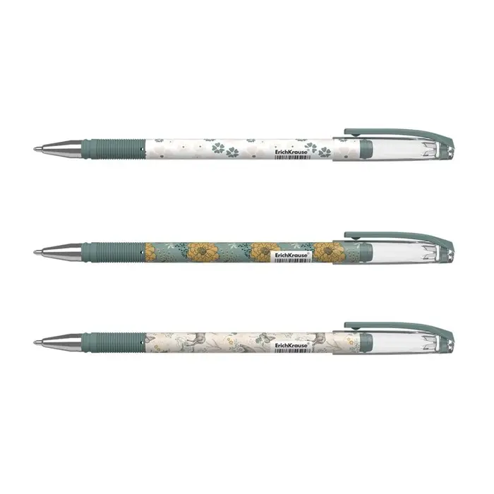 Ручка шариковая ErichKrause Ручка шариковая ErichKrause "ColorTouch Natural Life", узел 0.7 мм, синяя, тонкое письмо, резиновый держатель, стержень с дизайном, микс