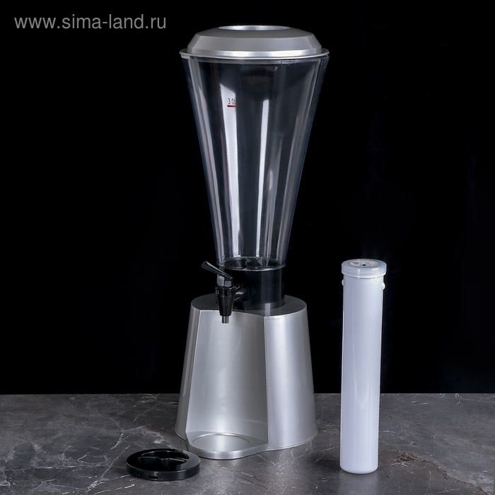 Башня пивная «Металлик», 3 л, колба с подсветкой, 2 батарейки, цвет серебристый Башня пивная «Металлик», 3 л, колба с подсветкой, 2 батарейки, цвет серебристый