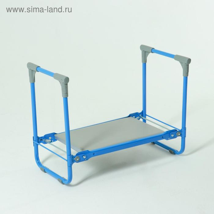 Скамейка-перевёртыш садовая 56х30х42,5 см, голубая, макс.нагрузка 100 кг, с мягким сиденьем Скамейка-перевёртыш садовая 56х30х42,5 см, голубая, макс.нагрузка 100 кг, с мягким сиденьем