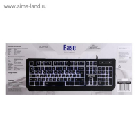 Клавиатура Qumo Base K59, проводная, мембранная, 104 клавиши, USB, подсветка, чёрная