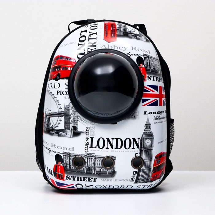 Рюкзак для переноски кошек и собак  Рюкзак для переноски кошек и собак "Лондон", с окном, 32 х 25 х 42 см