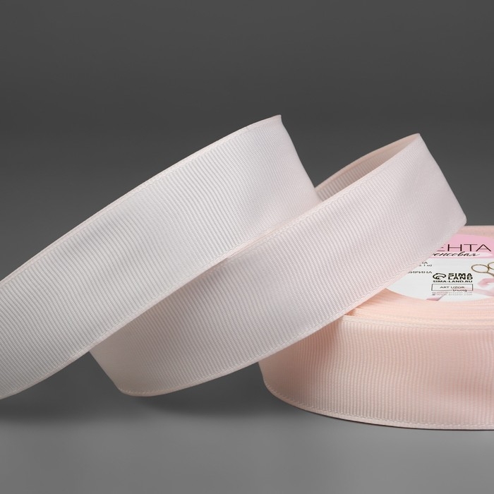 Лента репсовая, 25 мм, 23 ± 1 м, цвет персиковый №07 Лента репсовая, 25 мм, 23 ± 1 м, цвет персиковый №07