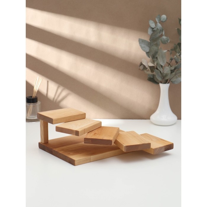 Доска для подачи с подиумами, этажерка 28×19.5×11см, берёза Доска для подачи с подиумами, этажерка 28×19.5×11см, берёза