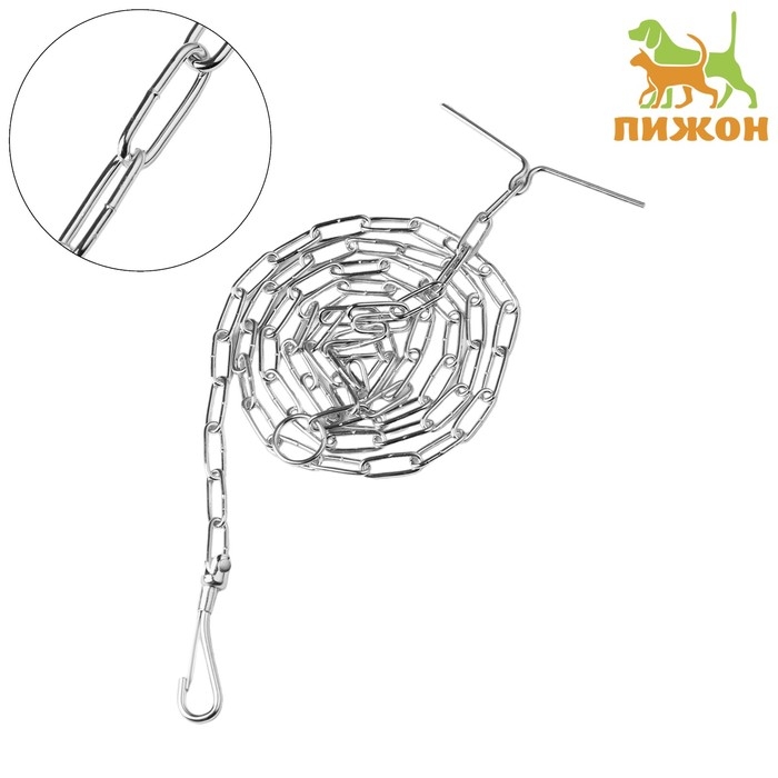 Цепь для привязи собак, сварные звенья, 1,8 м, калибр 30 мм, толщина проволки 2,6 мм Цепь для привязи собак, сварные звенья, 1,8 м, калибр 30 мм, толщина проволки 2,6 мм