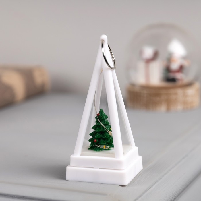 Светодиодная фигура-брелок Светодиодная фигура-брелок "Ёлочка", 4x4x9.5 см, LR1130x3 (в комплекте), свечение тёплое белое