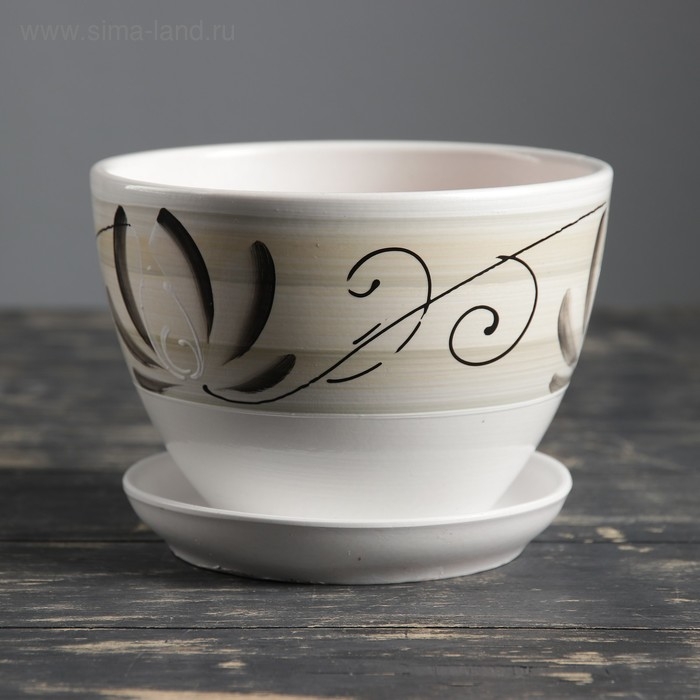 Горшок цветочный Лотос Белый 1,5 л Горшок цветочный Лотос Белый 1,5 л