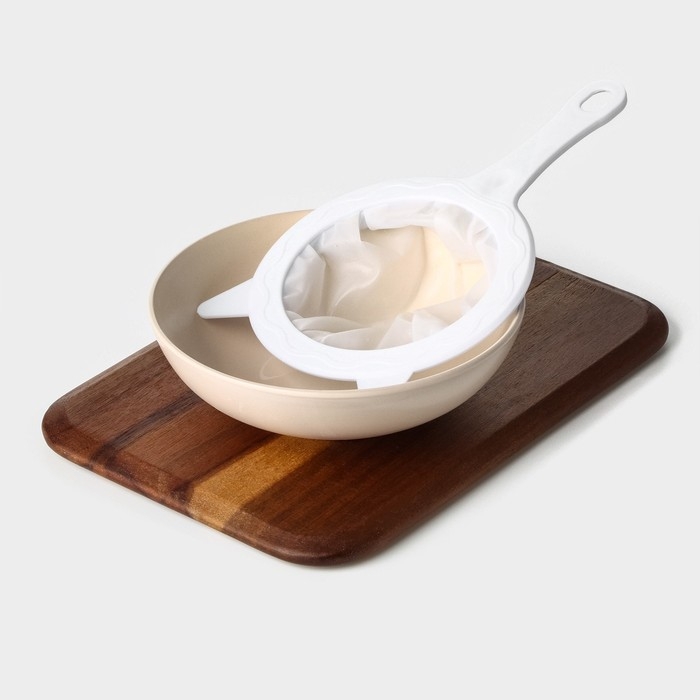 Сито для фильтрации Доляна, d=14,5 см (внутр.d=11см), 200 мл, цвет белый Сито для фильтрации Доляна, d=14,5 см (внутр.d=11см), 200 мл, цвет белый