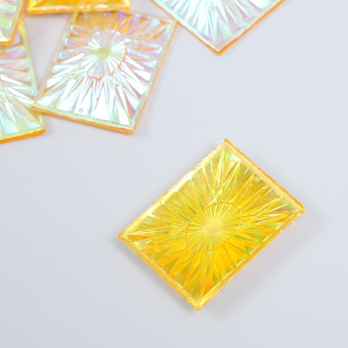 Декор для творчества пластик Декор для творчества пластик "Вспышка" голография оранж набор 6 шт 4х3 см