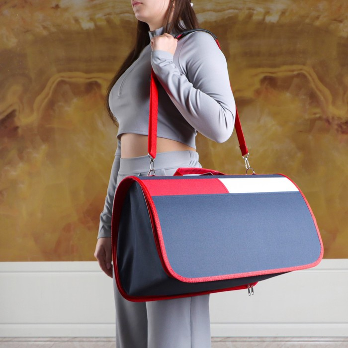 Сумка-переноска для животных, каркасная, 46 х 28,5 х 29 см, синий-красный Сумка-переноска для животных, каркасная, 46 х 28,5 х 29 см, синий-красный