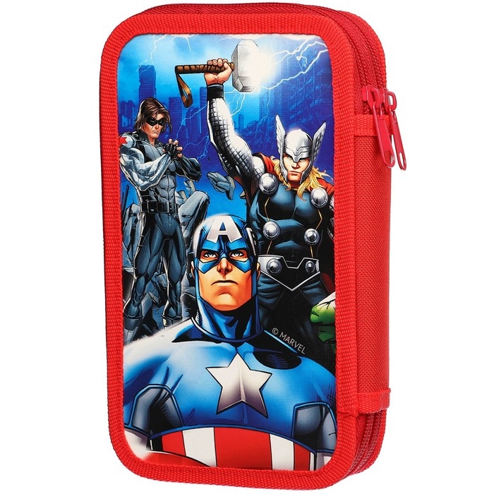 Пенал 2 секции,125х205х40 мм, ламинированный картон, Мстители Пенал 2 секции,125х205х40 мм, ламинированный картон, Мстители