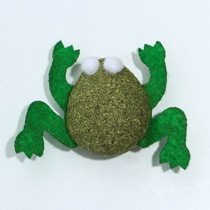 Игрушка для кошек «Лягушка» из кошачьей мяты, 4 х 3 см Игрушка для кошек «Лягушка» из кошачьей мяты, 4 х 3 см