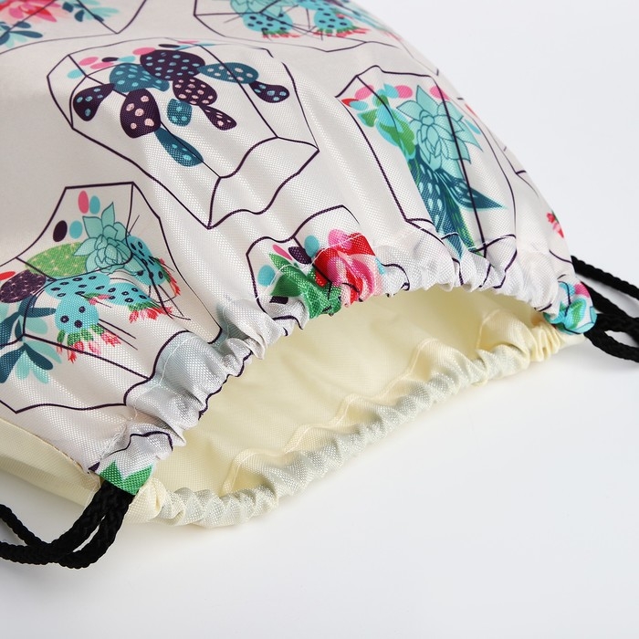 Мешок для обуви на шнурке, цвет белый/разноцветный Мешок для обуви на шнурке, цвет белый/разноцветный