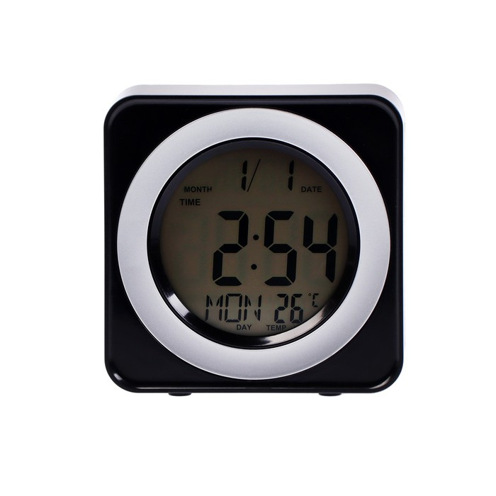 Будильник Luazon LB-20, температура, подсветка срабатывает от хлопка, черный Будильник Luazon LB-20, температура, подсветка срабатывает от хлопка, черный