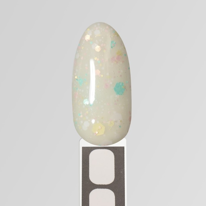 Гель лак для ногтей, «MILK GLITTER», 3-х фазный, 8мл, LED/UV, цвет прозрачный (01)