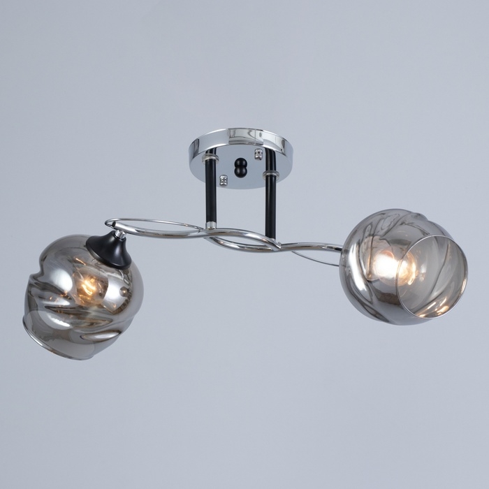 Люстра Люстра "Миллениум" 2х60Вт Е27 Хром, чёрный 54х19х23см