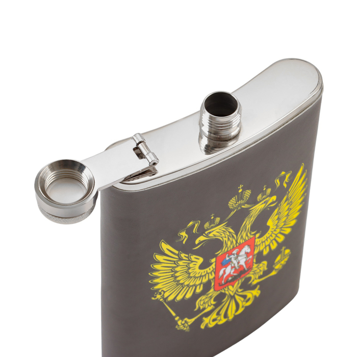 Подарочный набор 6 в 1 Подарочный набор 6 в 1 "Россия": фляжка 270 мл, воронка, 4 стопки, чёрный, 17 х 23 см