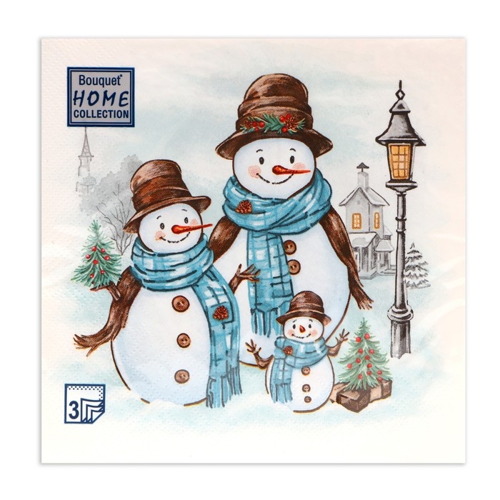 Новогодние салфетки бумажные Home Collection «Дружная семья», 3 слоя, 33х33 см, 20 шт Новогодние салфетки бумажные Home Collection «Дружная семья», 3 слоя, 33х33 см, 20 шт