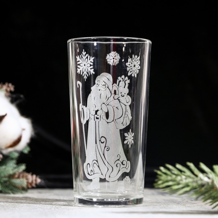Новый год. Стакан стеклянный «Дед Мороз», 280 мл