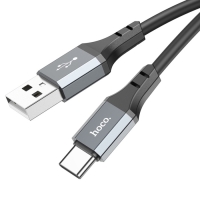 Кабель Hoco X92, Type-C - USB, 3 А, 3 м, оплётка силикон, чёрный