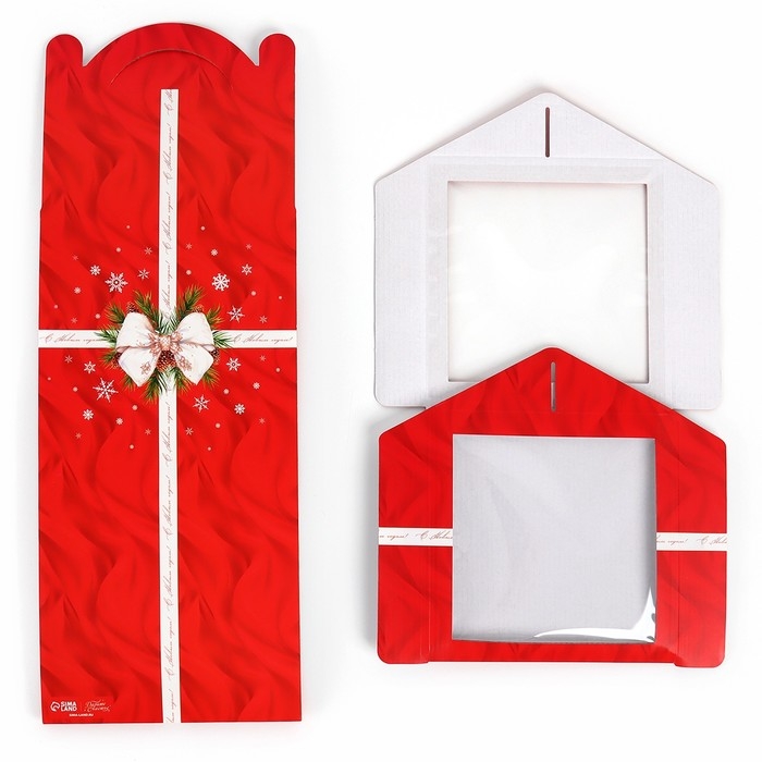 Коробка кондитерская с окном, сундук, «С Новым годом!», 20 х 20 х 20 см, Коробка кондитерская с окном, сундук, «С Новым годом!», 20 х 20 х 20 см,