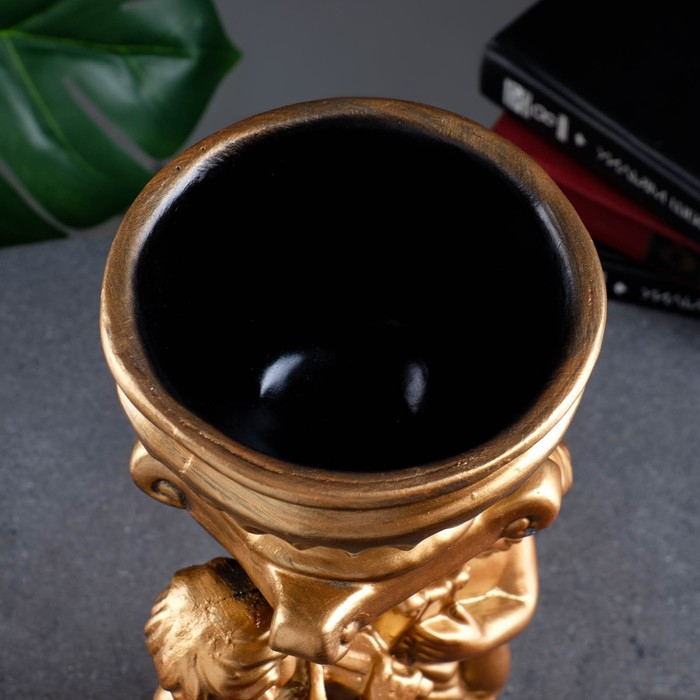 Фигурное кашпо Фигурное кашпо "Два мальчика с чашей", бронза 0,6л/ 15х17х37см