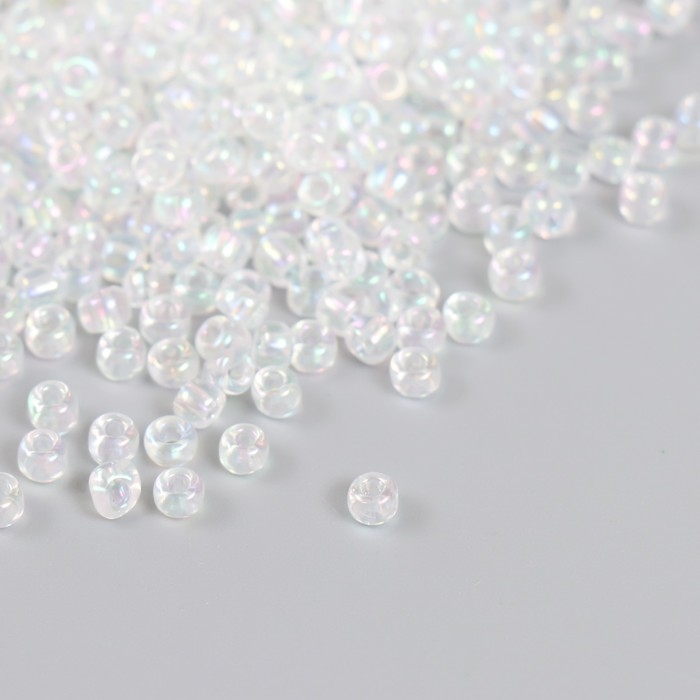 Бисер стекло 6/0  Бисер стекло 6/0 "Прозрачный" перламутр 450 гр