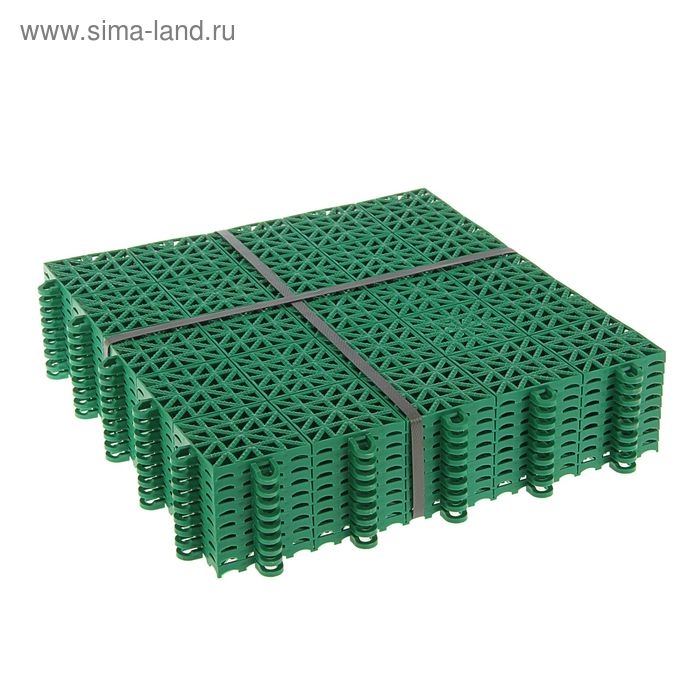Модульное пластиковое покрытие для пола, 33 х 33 х 0,9 см, цвет зеленый Модульное пластиковое покрытие для пола, 33 х 33 х 0,9 см, цвет зеленый