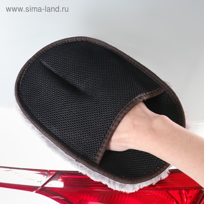 Варежка для полировки односторонняя 23x17 см, искусственный мех, микс